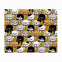 Cat-seamless-pattern-lucky-cat-japan-maneki-neko-vector-kitten-calico-pet-scarf-isolated-repeat-back Small Glasses Cloth (2 Sides) by elchino