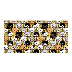Cat-seamless-pattern-lucky-cat-japan-maneki-neko-vector-kitten-calico-pet-scarf-isolated-repeat-back Satin Wrap by elchino