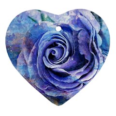 Watercolor-rose-flower-romantic Heart Ornament (two Sides) by Sapixe