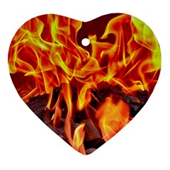 Fire-burn-charcoal-flame-heat-hot Ornament (heart) by Sapixe