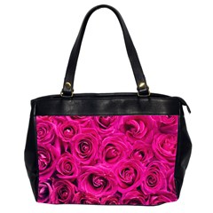 Pink-flowers-roses-background Oversize Office Handbag (2 Sides)