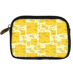 Party-confetti-yellow-squares Digital Camera Leather Case