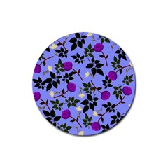 Purple Flower On Lilac Rubber Coaster (round) 