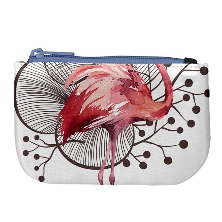 Watercolor Flamingo Large Coin Purse