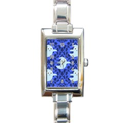 Ghost Pattern Rectangle Italian Charm Watch by InPlainSightStyle