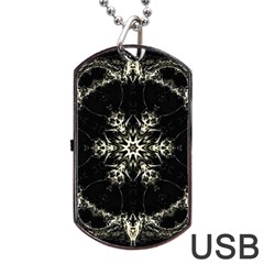 Bnw Mandala Dog Tag Usb Flash (one Side) by MRNStudios