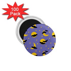 Bats With Yellow Moon 1 75  Magnets (100 Pack) 