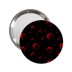 Red Drops On Black 2 25  Handbag Mirrors by SychEva