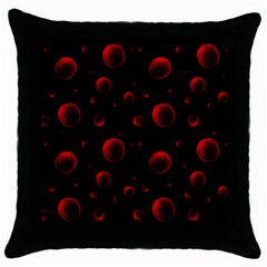 Red Drops On Black Throw Pillow Case (black) by SychEva