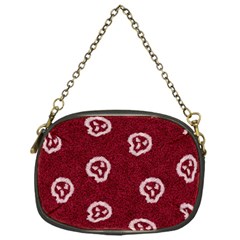 White Skulls On Red Shiny Background Chain Purse (one Side) by SychEva