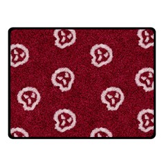 White Skulls On Red Shiny Background Fleece Blanket (small) by SychEva