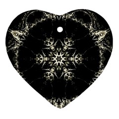 Bnw Mandala Heart Ornament (two Sides) by MRNStudios