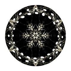 Bnw Mandala Round Filigree Ornament (two Sides) by MRNStudios