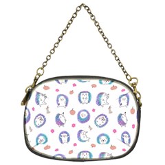 Cute And Funny Purple Hedgehogs On A White Background Chain Purse (two Sides) by SychEva