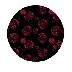 Red Sponge Prints On Black Background Mini Round Pill Box (pack Of 5) by SychEva