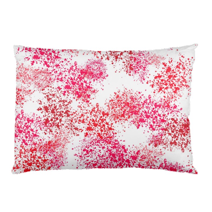 Red Splashes On A White Background Pillow Case