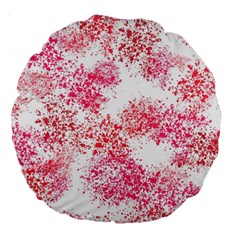 Red Splashes On A White Background Large 18  Premium Round Cushions by SychEva