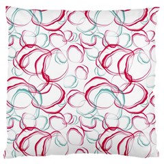 Red And Turquoise Stains On A White Background Large Cushion Case (one Side) by SychEva