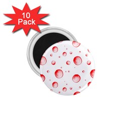 Red Drops On White Background 1 75  Magnets (10 Pack)  by SychEva