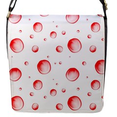 Red Drops On White Background Flap Closure Messenger Bag (s) by SychEva