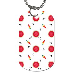 Slices Of Red And Juicy Watermelon Dog Tag (one Side)