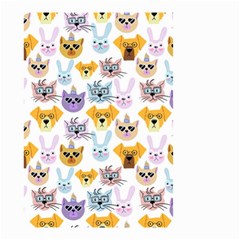 Funny Animal Faces With Glasses On A White Background Small Garden Flag (two Sides) by SychEva