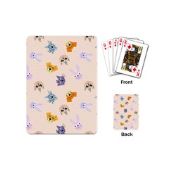 Funny Animal Faces With Glasses Cat Dog Hare Playing Cards Single Design (mini) by SychEva