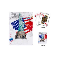 Statue Of Liberty Independence Day Poster Art Playing Cards Single Design (mini) by Sudhe