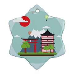 Japan-landmark-landscape-view Snowflake Ornament (two Sides)