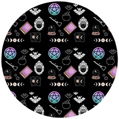 Pastel Goth Witch Wooden Puzzle Round by InPlainSightStyle