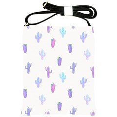 Purple And Blue Cacti Shoulder Sling Bag by SychEva