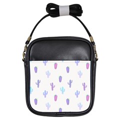 Purple And Blue Cacti Girls Sling Bag by SychEva