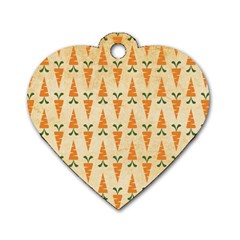 Pattern-carrot-pattern-carrot-print Dog Tag Heart (two Sides)