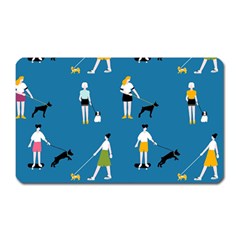 Girls Walk With Their Dogs Magnet (rectangular) by SychEva