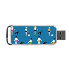 Girls Walk With Their Dogs Portable Usb Flash (two Sides) by SychEva