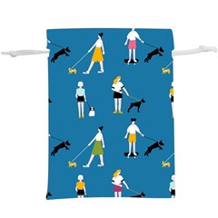 Girls Walk With Their Dogs  Lightweight Drawstring Pouch (xl) by SychEva