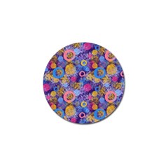 Multicolored Splashes And Watercolor Circles On A Dark Background Golf Ball Marker (10 Pack) by SychEva