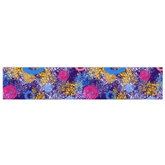Multicolored Splashes And Watercolor Circles On A Dark Background Small Flano Scarf by SychEva