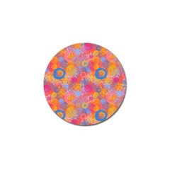 Multicolored Splashes And Watercolor Circles On A Dark Background Golf Ball Marker by SychEva