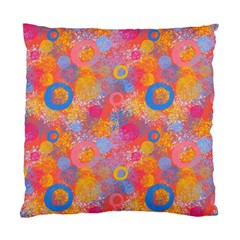 Multicolored Splashes And Watercolor Circles On A Dark Background Standard Cushion Case (two Sides) by SychEva