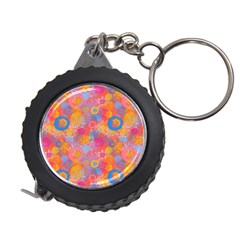 Multicolored Splashes And Watercolor Circles On A Dark Background Measuring Tape by SychEva