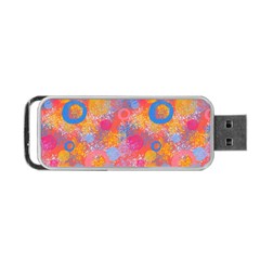 Multicolored Splashes And Watercolor Circles On A Dark Background Portable Usb Flash (one Side) by SychEva