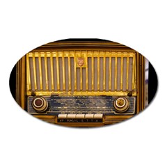 Radio-old-tube-radio-nostalgia Oval Magnet by Sudhe