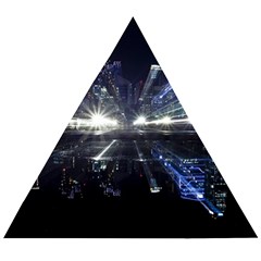 Cityscape-light-zoom-city-urban Wooden Puzzle Triangle by Sudhe