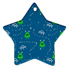 Funny Aliens With Spaceships Star Ornament (two Sides) by SychEva