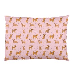 Cute Chihuahua With Sparkles On A Pink Background Pillow Case by SychEva