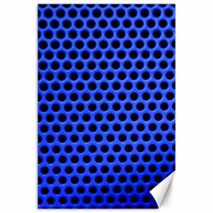 Metallic Mesh Screen-blue Canvas 24  X 36 