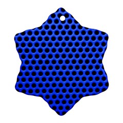 Metallic Mesh Screen-blue Snowflake Ornament (two Sides) by impacteesstreetweareight