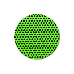 Metallic Mesh Screen-green Magnet 3  (round) by impacteesstreetweareight