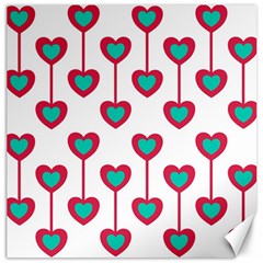 Red Hearts On A White Background Canvas 16  X 16  by SychEva